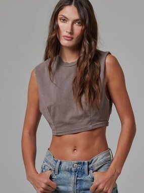 NWT TALENTLESS CROP DARTED MUSCLE TANK, LARGE